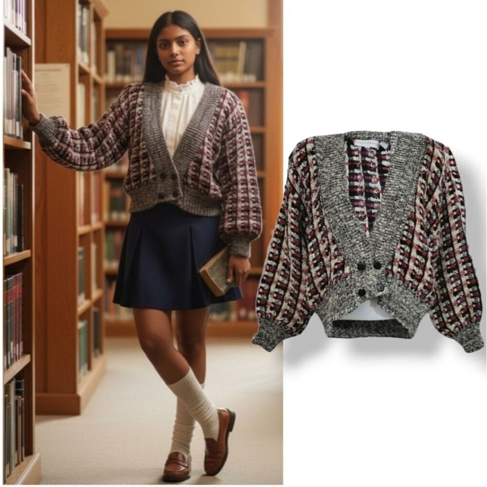 Vintage 80's Tony Lambert Collection Double Breasted Sweater Cardigan Size Small - Picture 1 of 14
